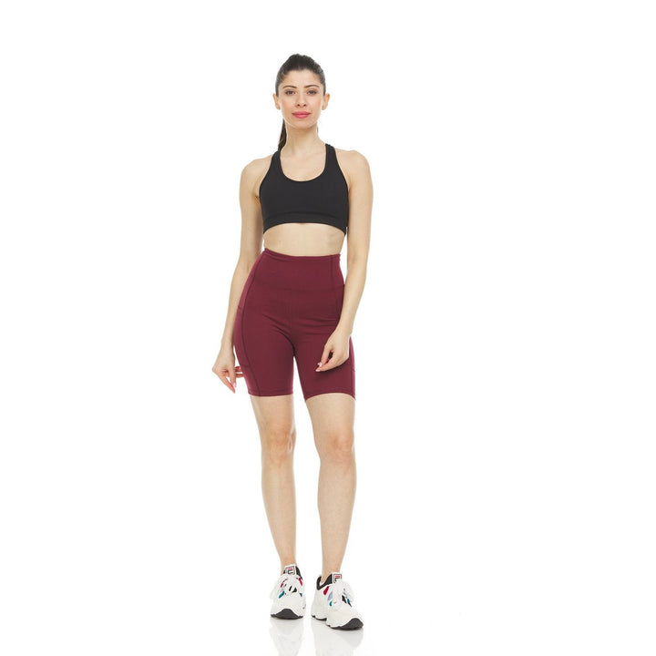 Womens High Waist Tummy Control Yoga Bike Shorts Image 3