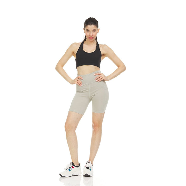 Womens High Waist Tummy Control Yoga Bike Shorts Image 4