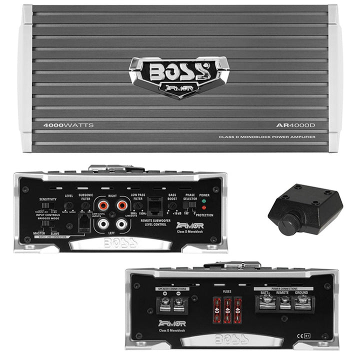 BOSS AR4000D Class D Car Amplifier 4000 Watts Monoblock Subwoofer Power Image 1