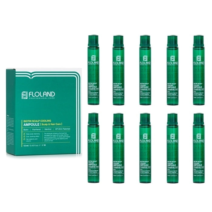 Floland Biotin Scalp Cooling Ampoule (For Scalp and Hair Care) 10x13ml/0.43oz Image 1