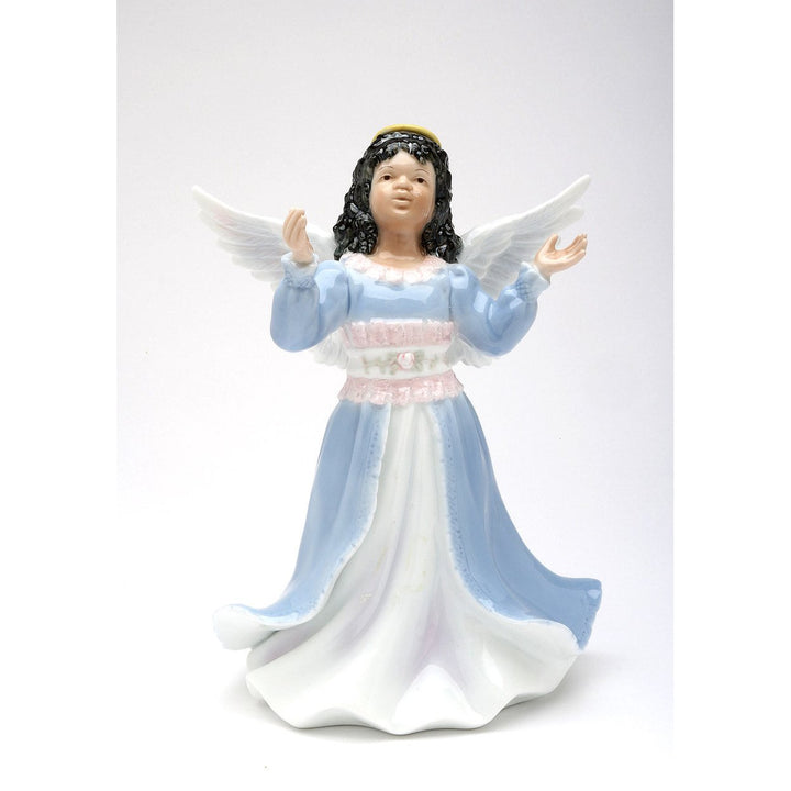 Ceramic African American Angel Girl Figurine 6.25x5x8.25 Home Gift Image 3