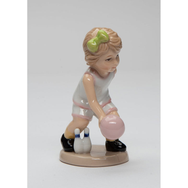 Ceramic Bowling Girl Figurine 2.75x2.5x4.5  Daughter Image 3