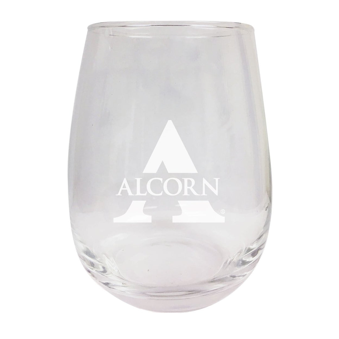 Alcorn State Braves NCAA 15 oz Laser-Engraved Stemless Wine Glass - Perfect for Alumni and Fans Image 1