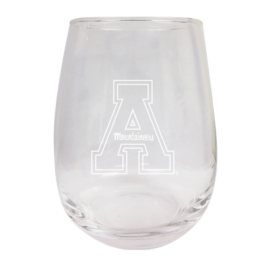 Appalachian State NCAA 15 oz Laser-Engraved Stemless Wine Glass - Perfect for Alumni and Fans Image 1