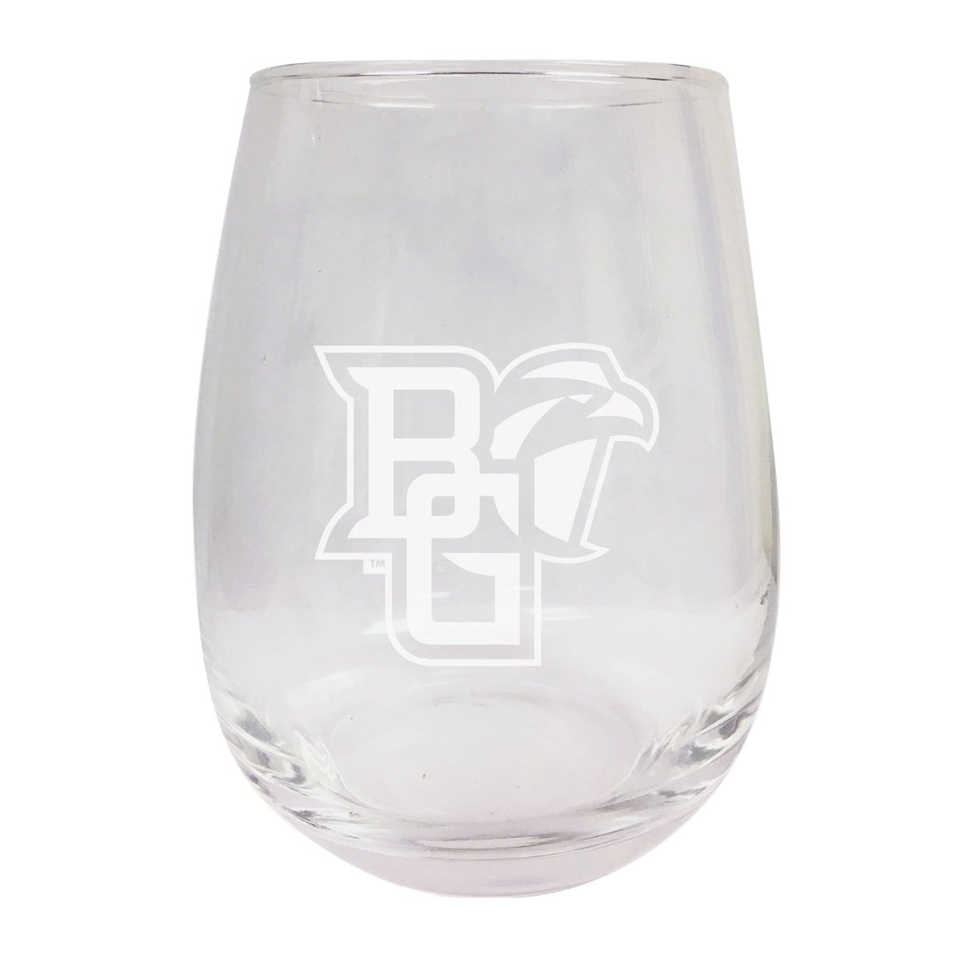 Bowling Green Falcons Etched Stemless Wine Glass Image 1