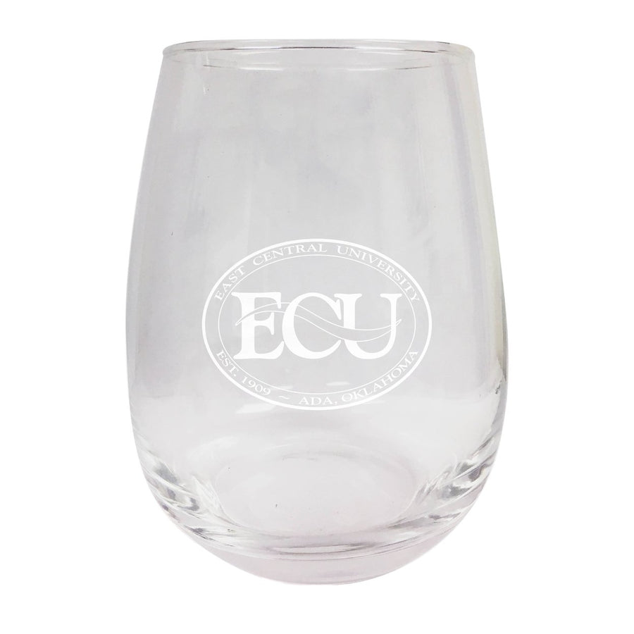 East Central University Tigers NCAA 15 oz Laser-Engraved Stemless Wine Glass - Perfect for Alumni and Fans Image 1