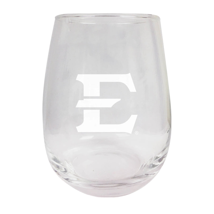 East Tennessee State University NCAA 15 oz Laser-Engraved Stemless Wine Glass - Perfect for Alumni and Fans Image 1