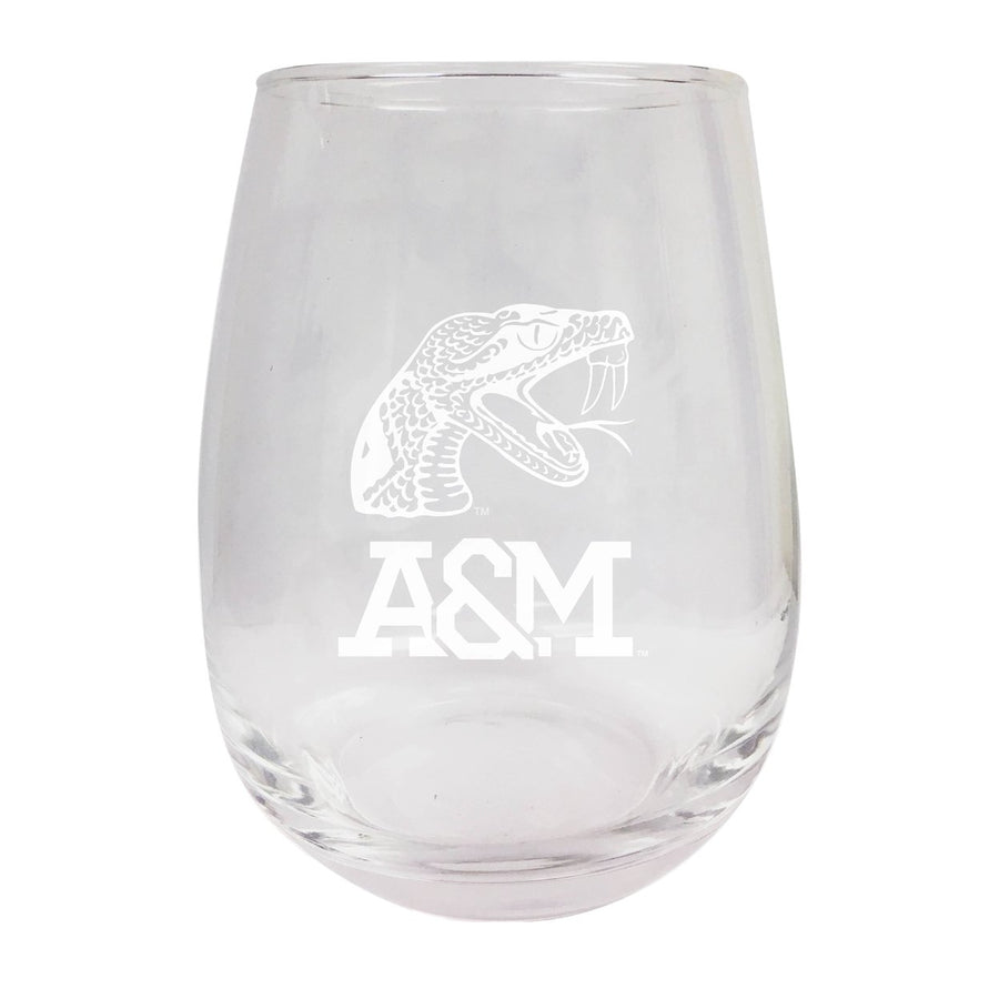 Florida AandM Rattlers NCAA 15 oz Laser-Engraved Stemless Wine Glass - Perfect for Alumni and Fans Image 1