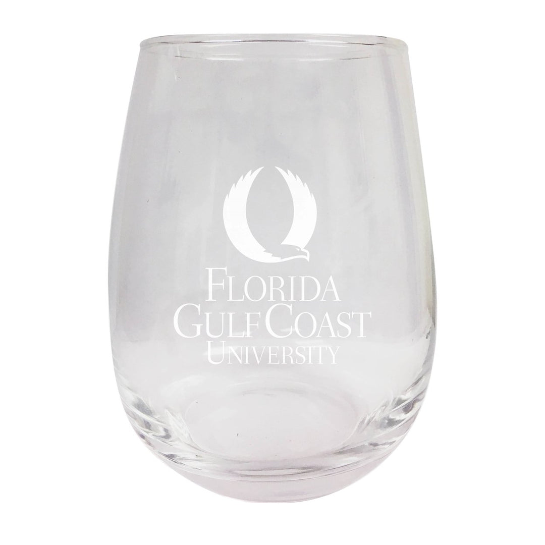 Florida Gulf Coast Eagles NCAA 15 oz Laser-Engraved Stemless Wine Glass - Perfect for Alumni and Fans Image 1