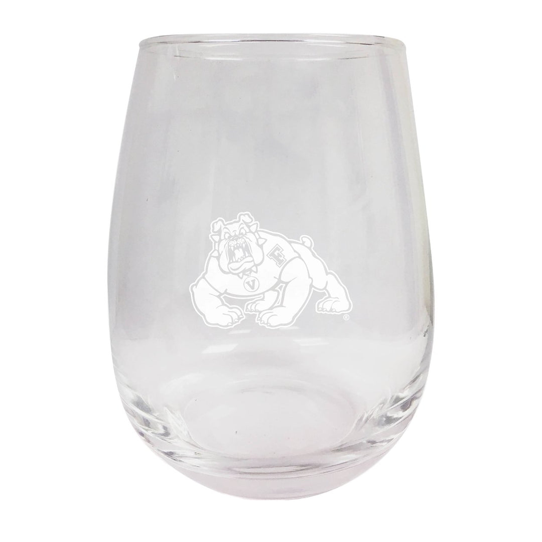 Fresno State Bulldogs NCAA 15 oz Laser-Engraved Stemless Wine Glass - Perfect for Alumni and Fans Image 1