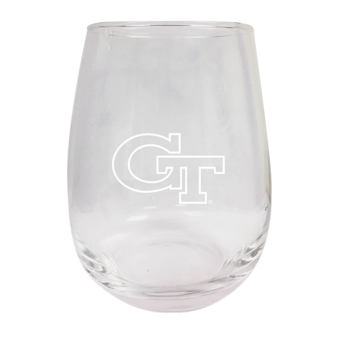 Georgia Tech Yellow Jackets NCAA 15 oz Laser-Engraved Stemless Wine Glass - Perfect for Alumni and Fans Image 1