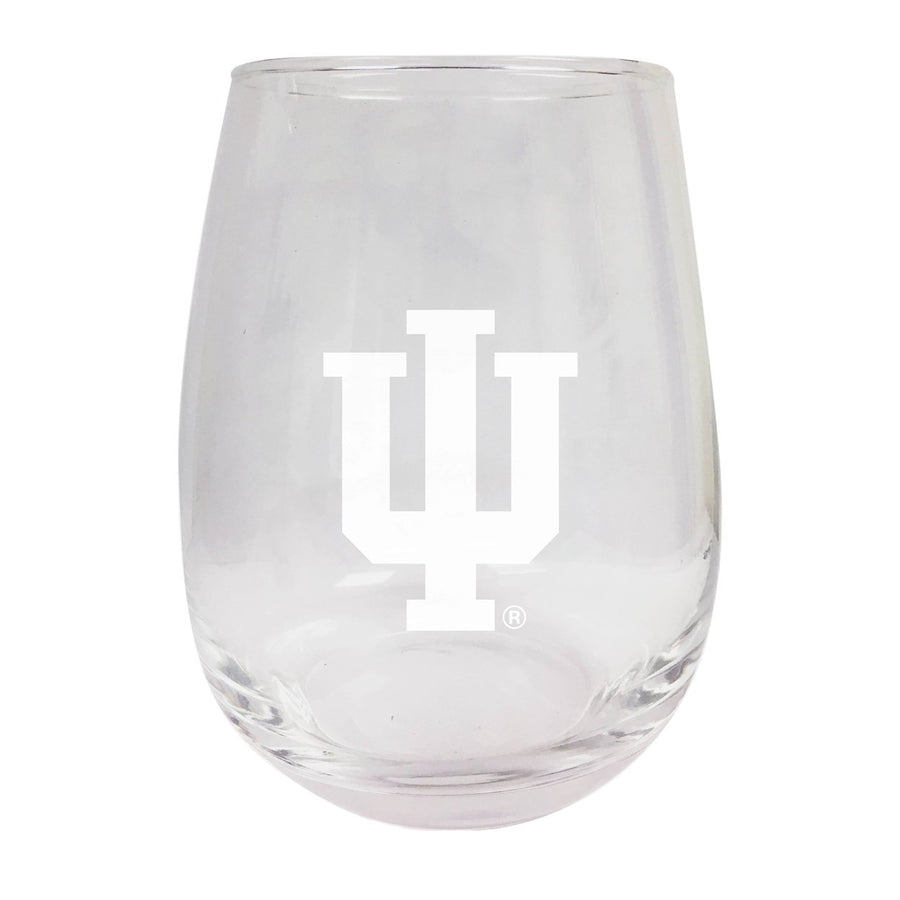 Indiana Hoosiers NCAA 15 oz Laser-Engraved Stemless Wine Glass - Perfect for Alumni and Fans Image 1