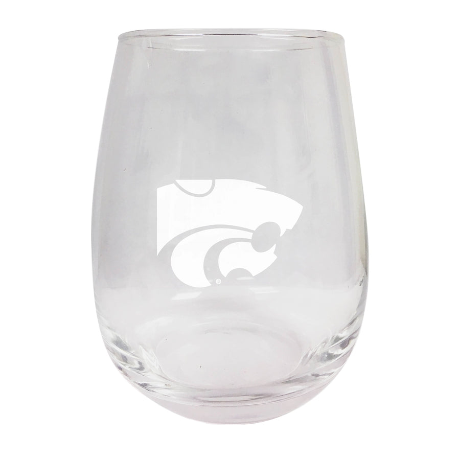 Kansas State Wildcats NCAA 15 oz Laser-Engraved Stemless Wine Glass - Perfect for Alumni and Fans Image 1