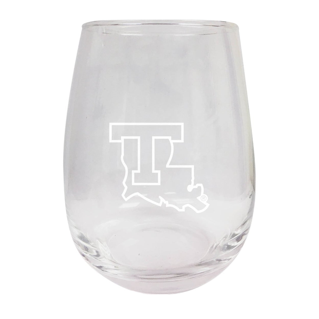 Louisiana Tech Bulldogs Etched Stemless Wine Glass Image 1