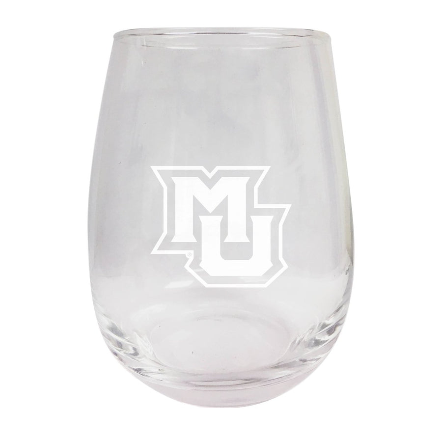 Marquette Golden Eagles Etched Stemless Wine Glass Image 1