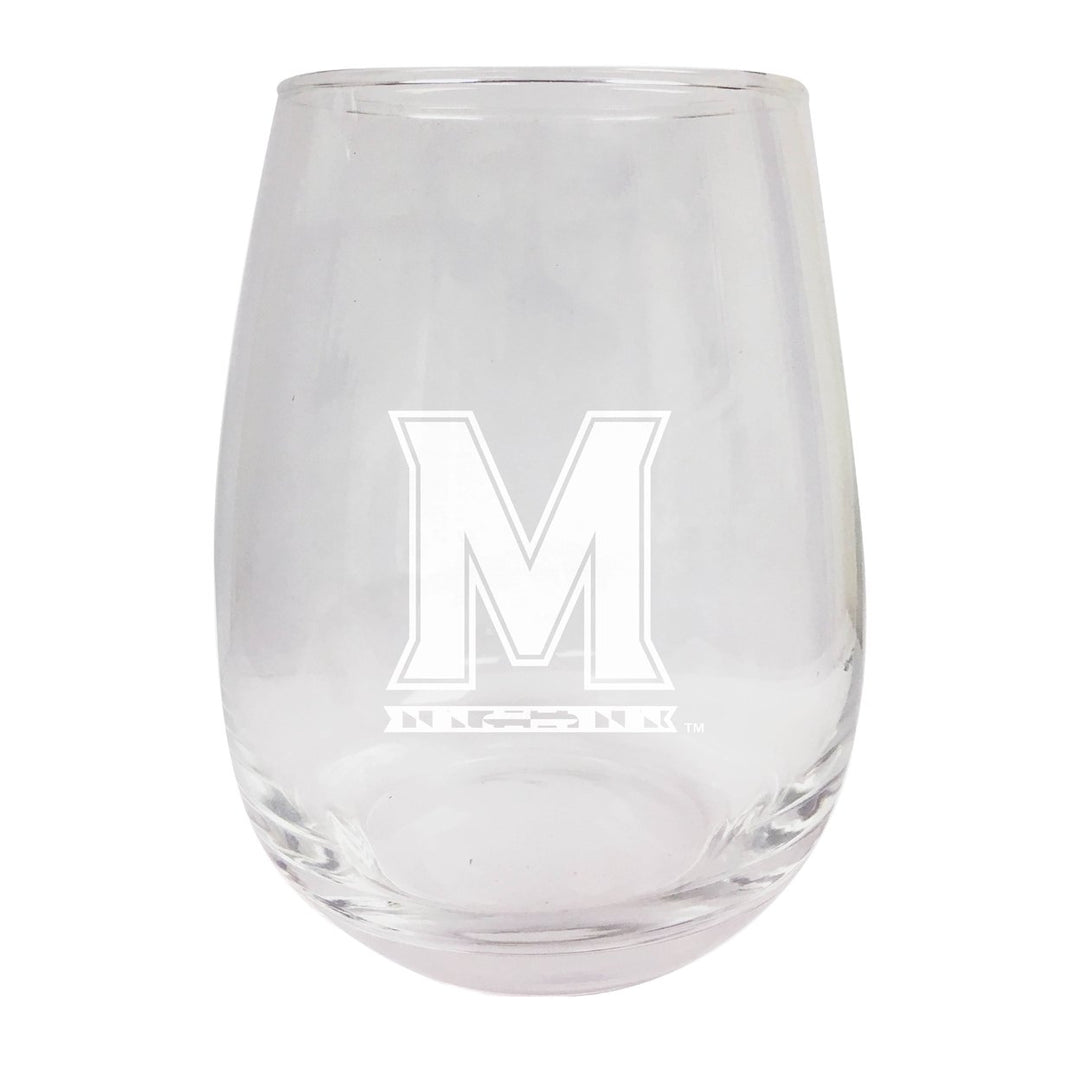 Maryland Terrapins NCAA 15 oz Laser-Engraved Stemless Wine Glass - Perfect for Alumni and Fans Image 1