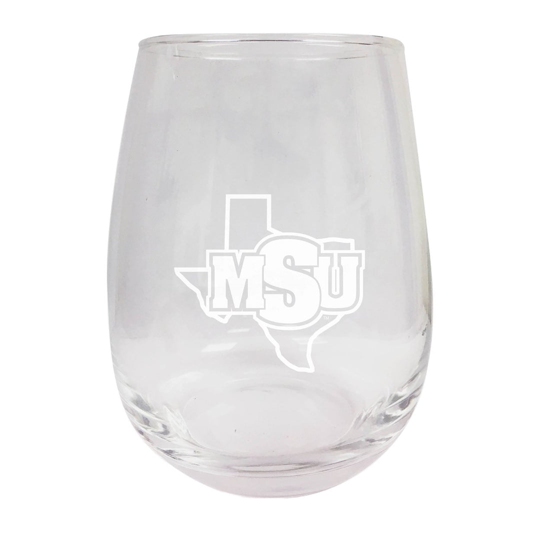 Midwestern State University Mustangs NCAA 15 oz Laser-Engraved Stemless Wine Glass - Perfect for Alumni and Fans Image 1