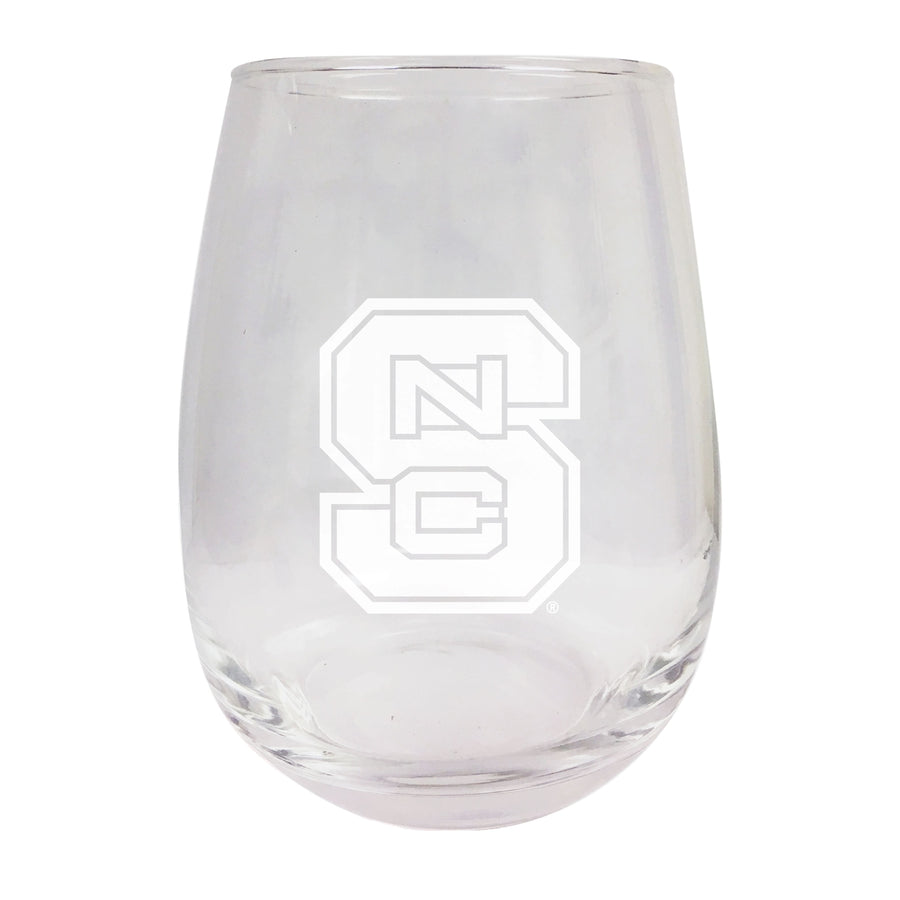 NC State Wolfpack NCAA 15 oz Laser-Engraved Stemless Wine Glass - Perfect for Alumni and Fans Image 1