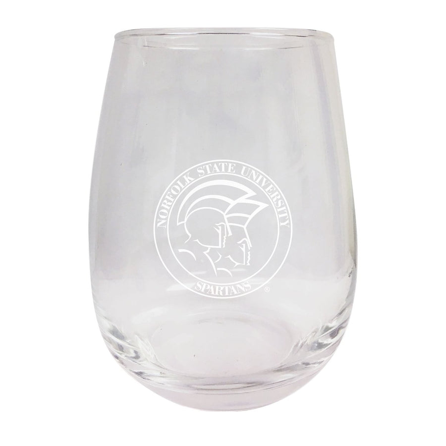 Norfolk State University NCAA 15 oz Laser-Engraved Stemless Wine Glass - Perfect for Alumni and Fans Image 1