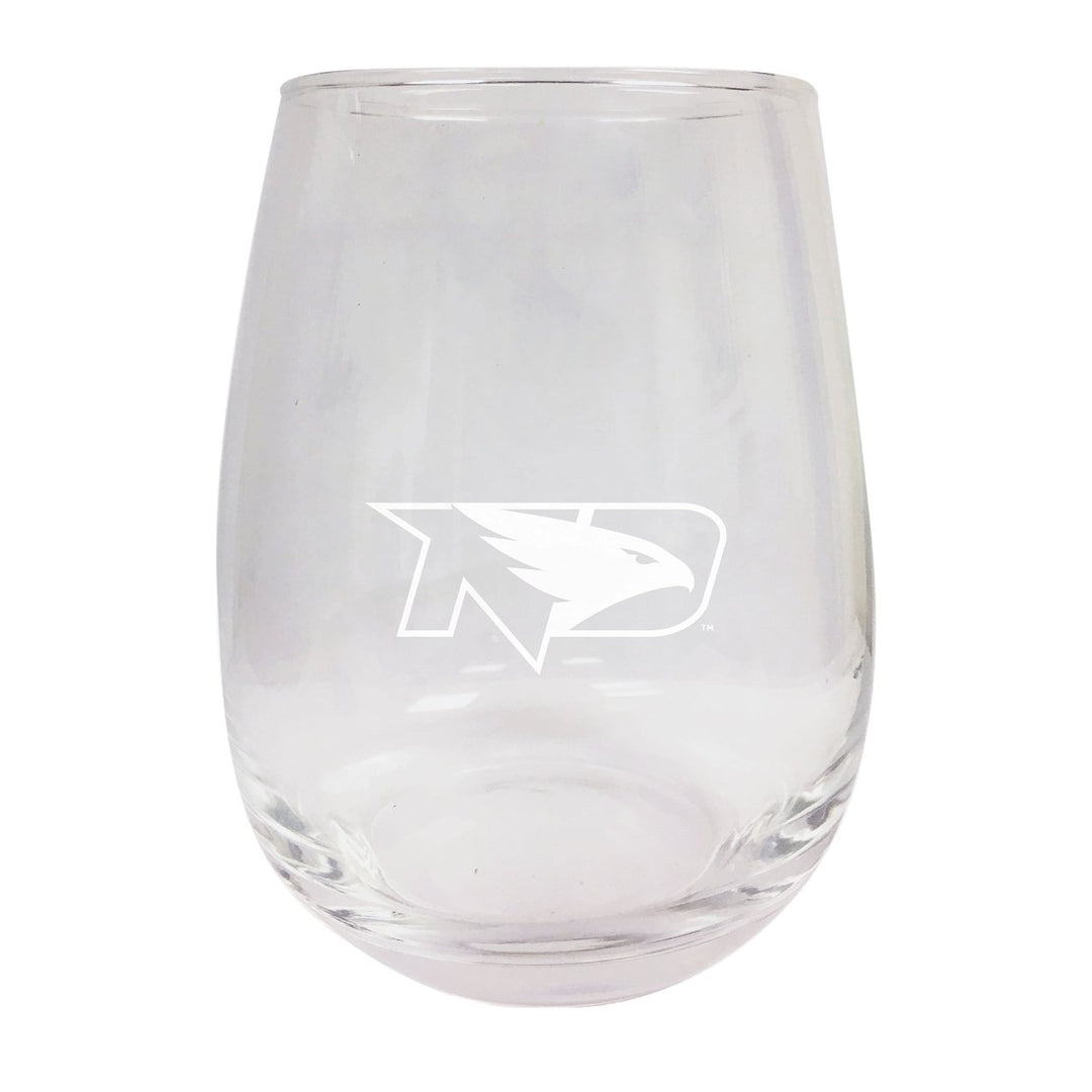 North Dakota Fighting Hawks NCAA 15 oz Laser-Engraved Stemless Wine Glass - Perfect for Alumni and Fans Image 1