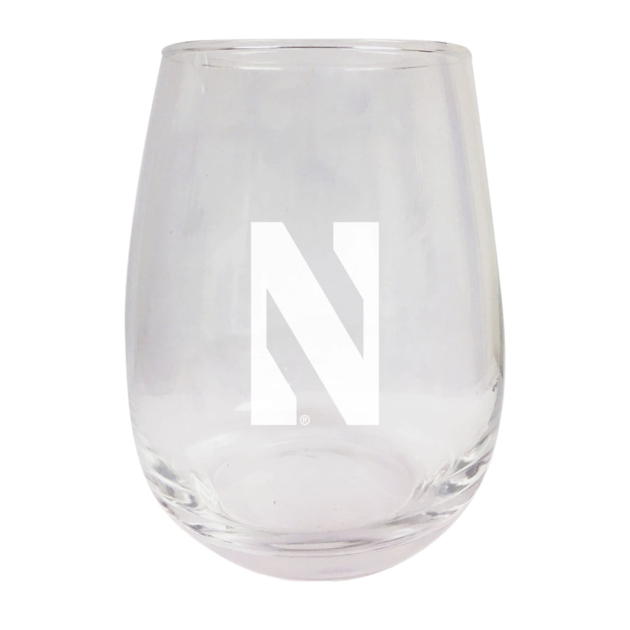 Northwestern University Wildcats NCAA 15 oz Laser-Engraved Stemless Wine Glass - Perfect for Alumni and Fans Image 1