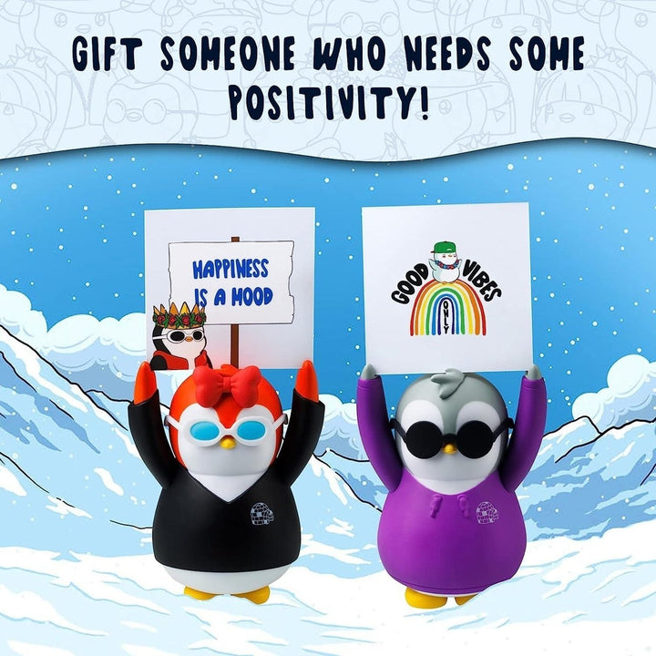 Pudgy Penguins Positive Affirmation Sign Card Holder Purple Desk Decor Good Vibes Image 7