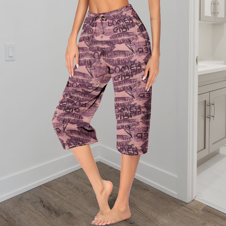 5-Pack Womens Capri Pajama Pants Soft Comfy Printed Summer Sleepwear Ladies PJ Bottom With Drawstring Image 3