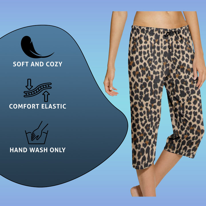 5-Pack Womens Capri Pajama Pants Soft Comfy Printed Summer Sleepwear Ladies PJ Bottom With Drawstring Image 6