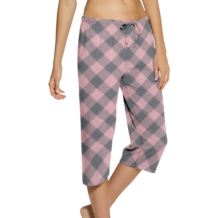 5-Pack Womens Capri Pajama Pants Soft Comfy Printed Summer Sleepwear Ladies PJ Bottom With Drawstring Image 7