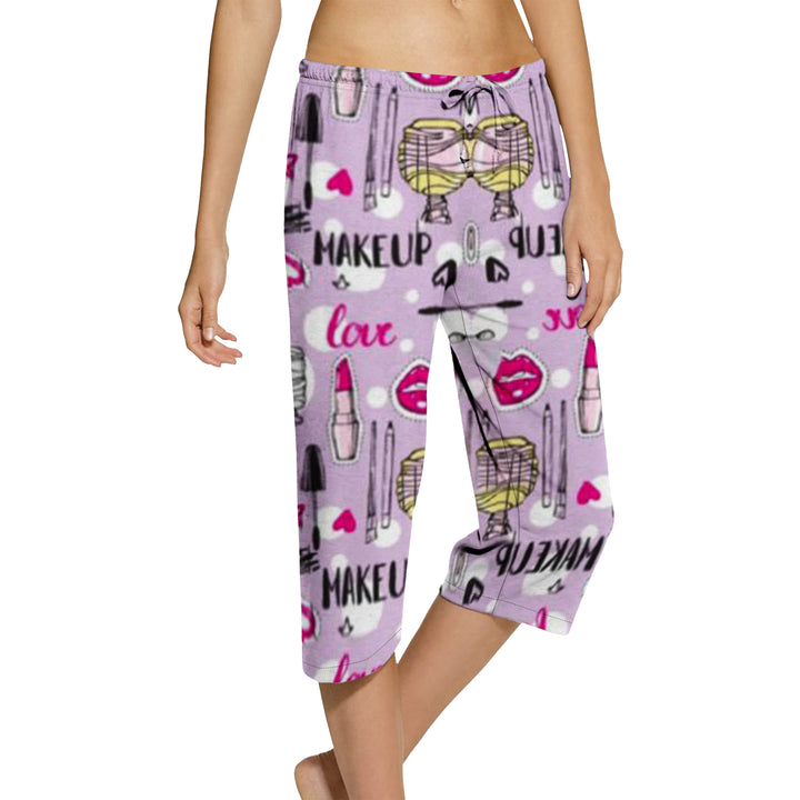 5-Pack Womens Capri Pajama Pants Soft Comfy Printed Summer Sleepwear Ladies PJ Bottom With Drawstring Image 8