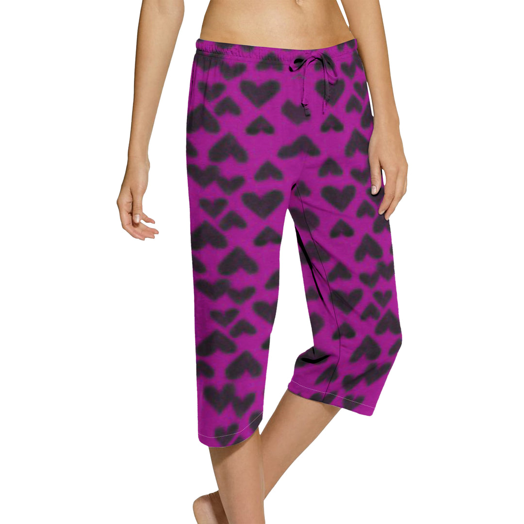 5-Pack Womens Capri Pajama Pants Soft Comfy Printed Summer Sleepwear Ladies PJ Bottom With Drawstring Image 9