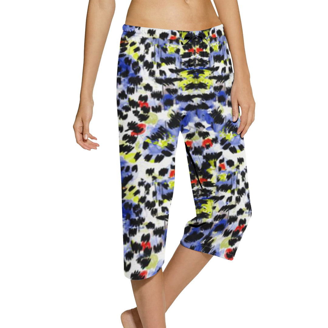 5-Pack Womens Capri Pajama Pants Soft Comfy Printed Summer Sleepwear Ladies PJ Bottom With Drawstring Image 10