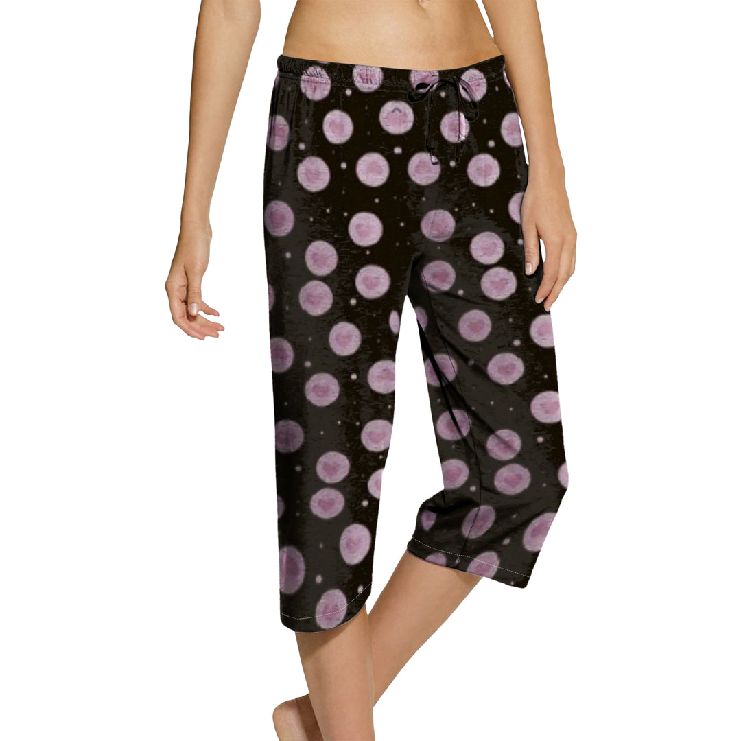 5-Pack Womens Capri Pajama Pants Soft Comfy Printed Summer Sleepwear Ladies PJ Bottom With Drawstring Image 12