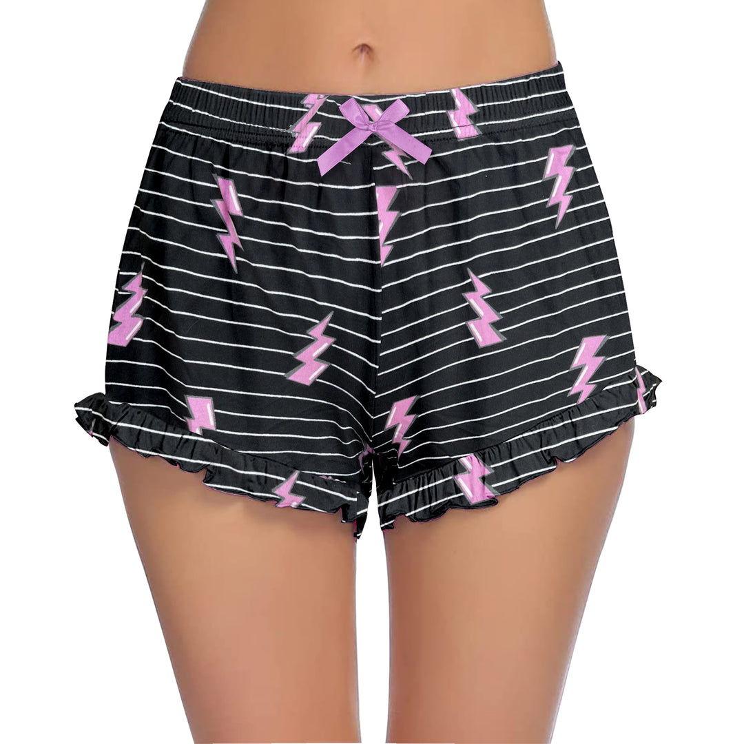 6-Pack Womens Casual Printed Pajama Shorts Soft Stretchy Relaxed Fit Ladies Summer Yoga Bottoms Image 4