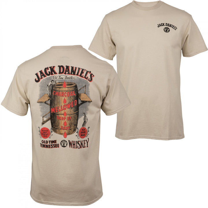 Jack Daniels Whisky Barrel Front and Back Print T-Shirt Image 1