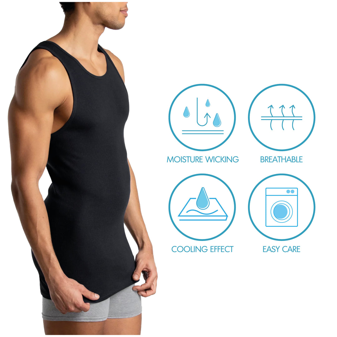 Mens Athletic Tank Tops 2-Pack UPF 30 Moisture Wicking Regular Fit Muscle Tee Image 7