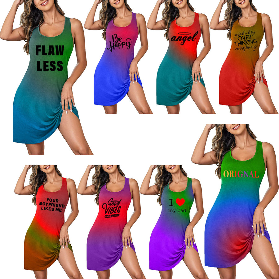 5-Pack Womens Sleeveless Sleepwear Tank Nightgown Racerback Chemise Sexy and Comfortable Wide Strap Ladies Tops Image 1