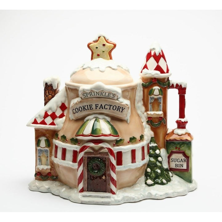 Ceramic Santas Village Cookie Jar 12.88in Christmas Image 3