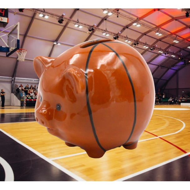 Ceramic Basketball Piggy Bank 4.5x3.5 inches Kids Room Image 1