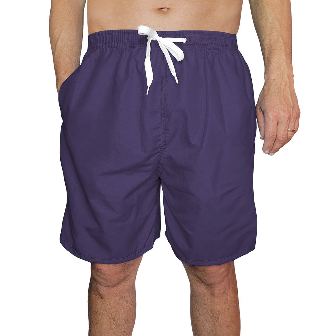 5-Pack Mens Quick Dry Swim Trunks with Pockets Solid Bathing Beachwear Flex Board Shorts Image 4