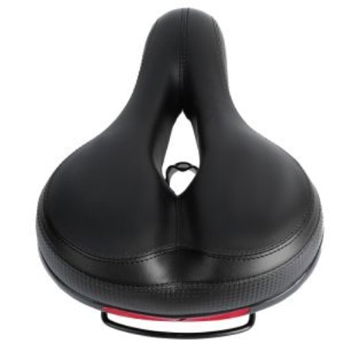 Bike Seat Water Resistant Comfortable Bicycle Padded Saddle Wear Resistant Hollow Leather Seat Cushion Image 1