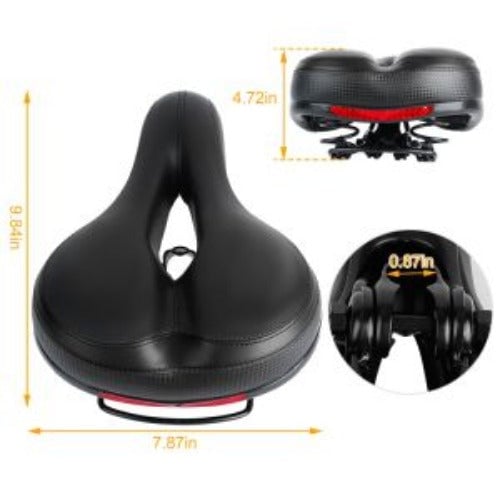 Bike Seat Water Resistant Comfortable Bicycle Padded Saddle Wear Resistant Hollow Leather Seat Cushion Image 4