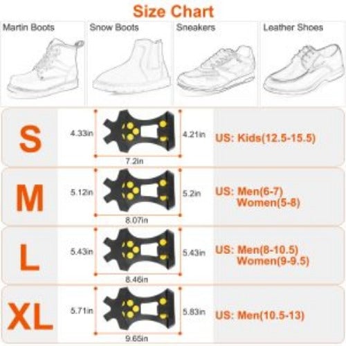 Ice Snow Grips Anti Slip Over Shoe Spikes Boot Traction Cleat Portable Ice Grippers Image 2