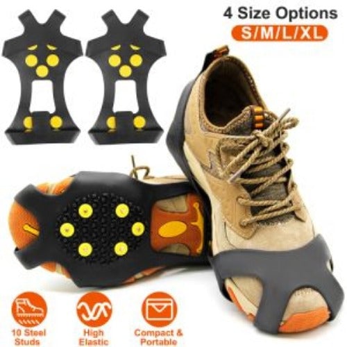 Ice Snow Grips Anti Slip Over Shoe Spikes Boot Traction Cleat Portable Ice Grippers Image 3