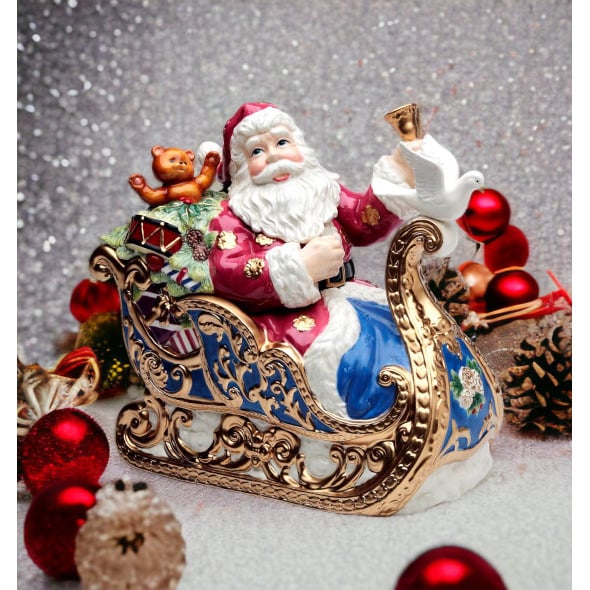 Ceramic Christmas Fantasia Santa Cookie Jar 11.875x6.25x11 Gift Image 1