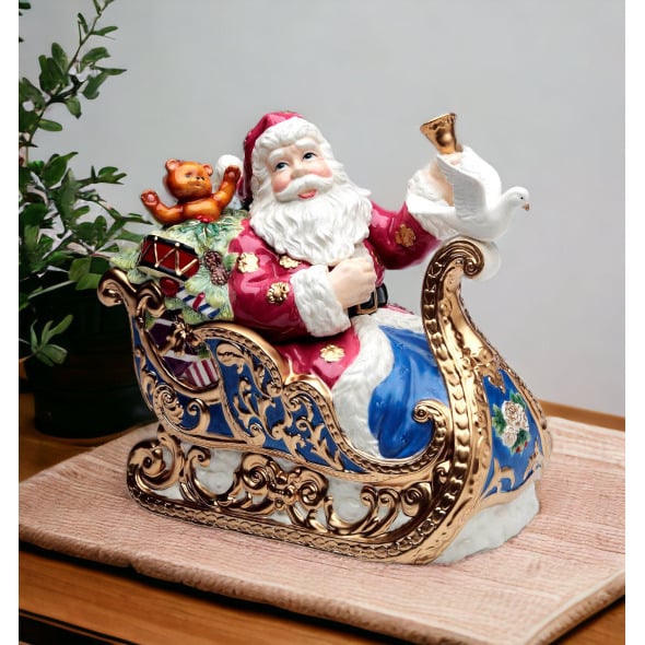 Ceramic Christmas Fantasia Santa Cookie Jar 11.875x6.25x11 Gift Image 2