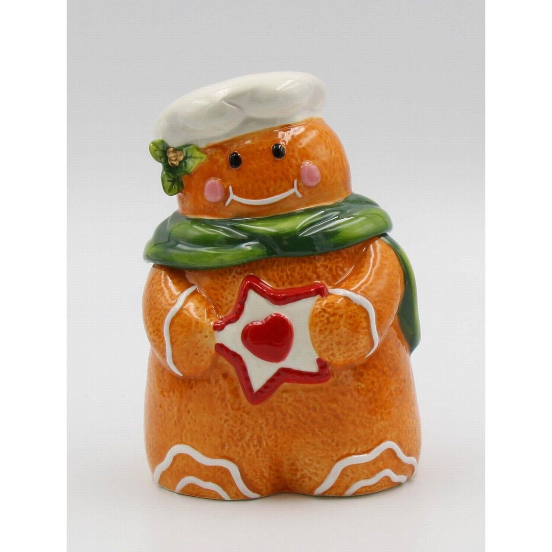 Ceramic Gingerbread Man Candy Box 5x4 1/4x7 1/4 Kitchen Image 2