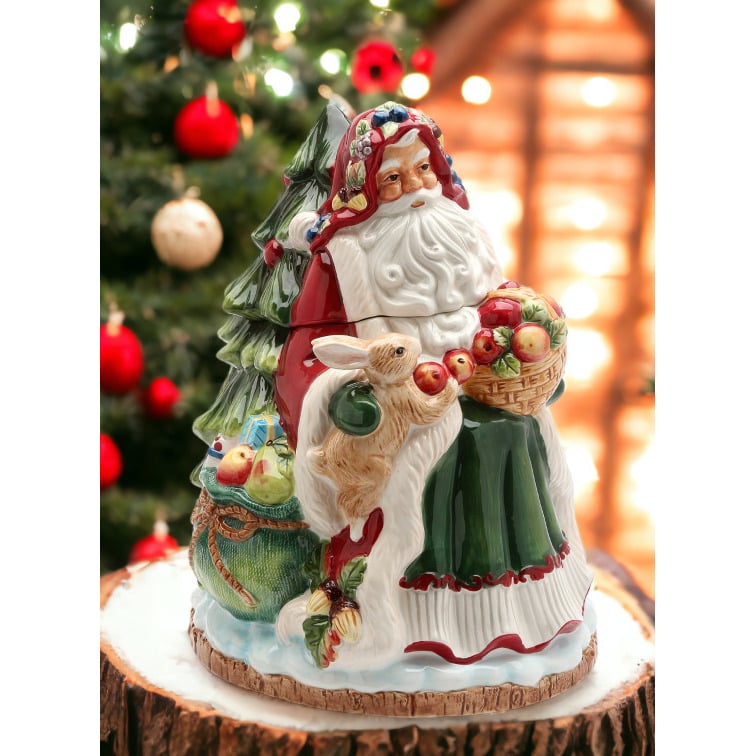 Ceramic Santa Cookie Jar 9 3/4" Holiday  or Friend Image 1