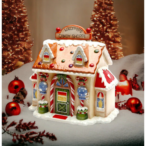 Ceramic Santas Candy Shop in a JarHome DcorKitchen DcorChristmas Dcor Image 1