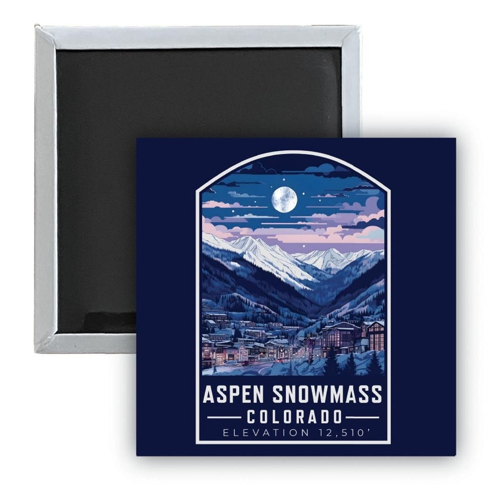Aspen Snowmass Colorado C Souvenir 2.5 x 2.5-Inch Durable and Vibrant Decor Fridge Magnet Image 1